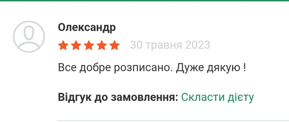 Дієтолог, нутриціолог, тренер  здорового харчування