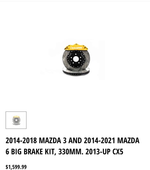 Corksport Big Brake Caliper Mazda 3 , mazda 6, Mazda cx-5, 3 mps