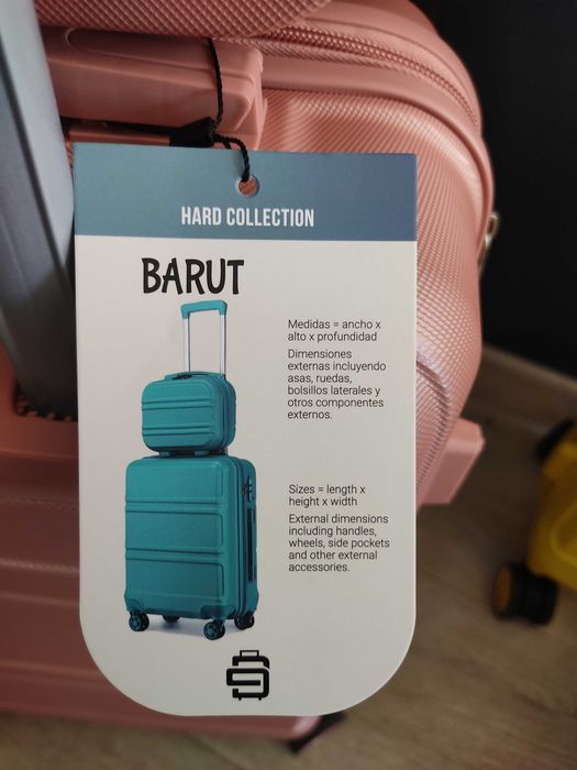 WALIZKA PODRÓŻNA Z Kuferkiem Bagaż Walizka Kabinowa Wzmacniana KOLORY-