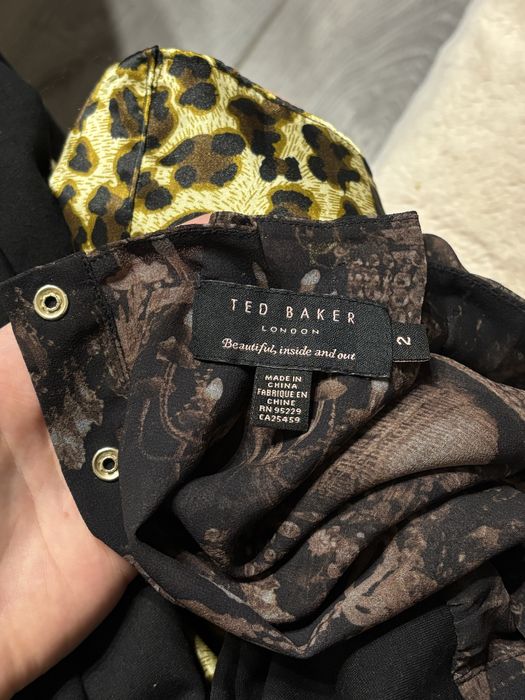 КОМПЛЕКТ Платье H&M Атласное с завязками Ted Baker S По фигуре Чёрное