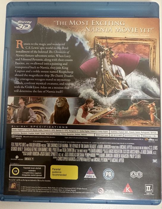 Narnia 3D - płyta BluRay