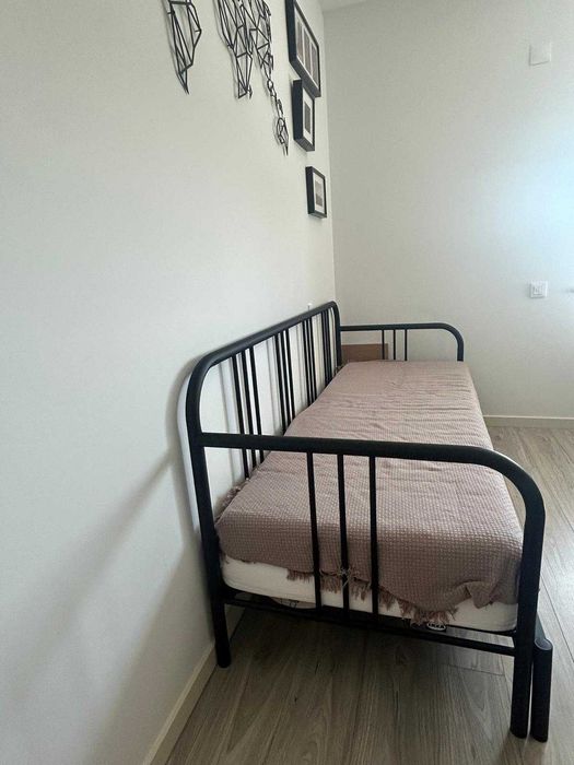 Sofá-cama IKEA FYRESDAL preto + 2 colchões | Divã 80/160x200 cm