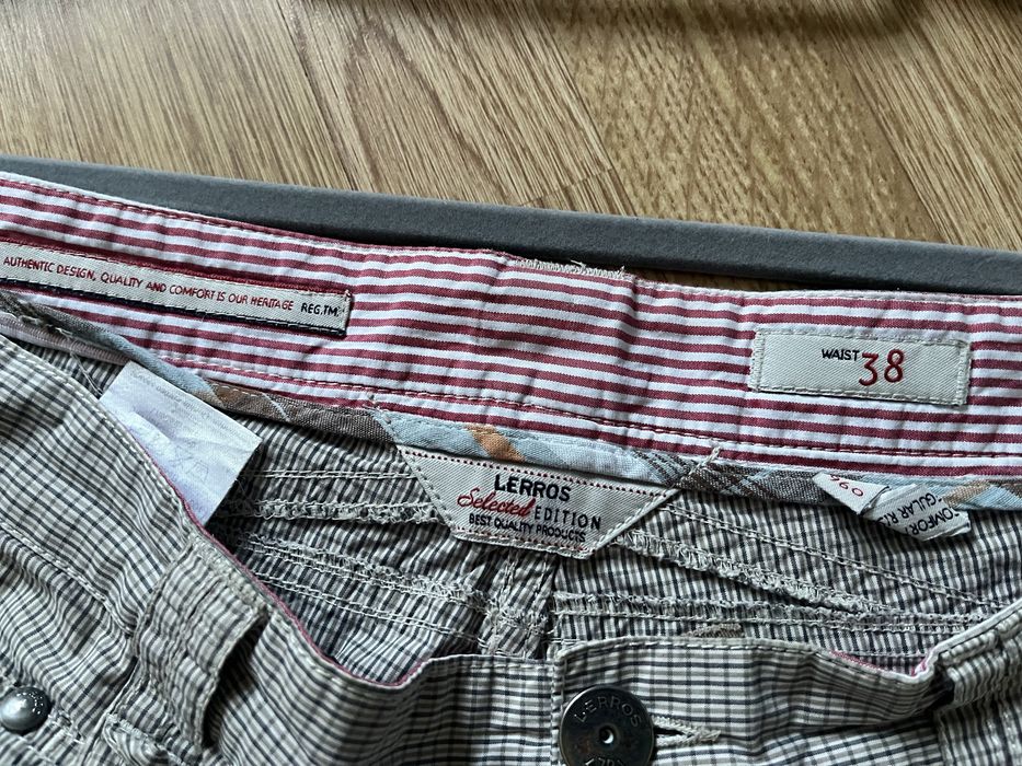 Lerros szorty męskie cargo z kieszeniami w kratkę XL/2XL