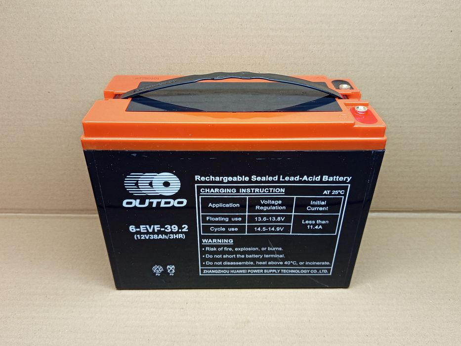 Акумулятор AGM тяговий АКБ 12V 38Ah, 6EVF-39.2  (223-105-174mm)  OUTDO