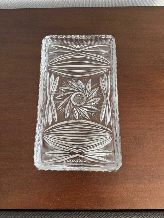 Patera kryształowa prostokątna