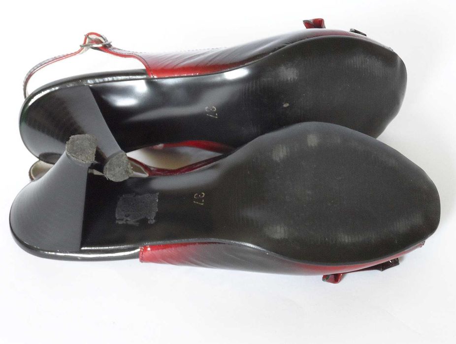 sandały obcas skóra lakierowana 37 roz