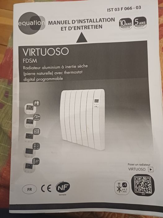 Cztery grzejniki elektryczne EQUATION model VIRTUOSO FDSM