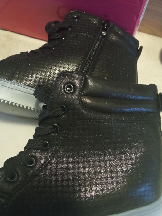 Sneakersy botki damskie na koturnie 40