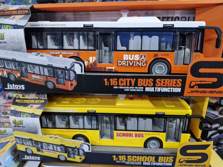 Автобус інерційний, озвучений, світло, 27 см