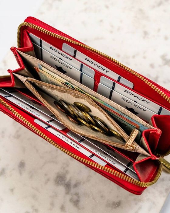 portfel-piórnik damski ze skóry ekologicznej - rovicky