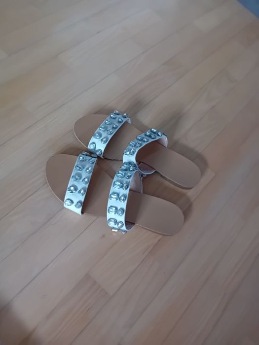 Klapki damskie 39 skórzana wkładka