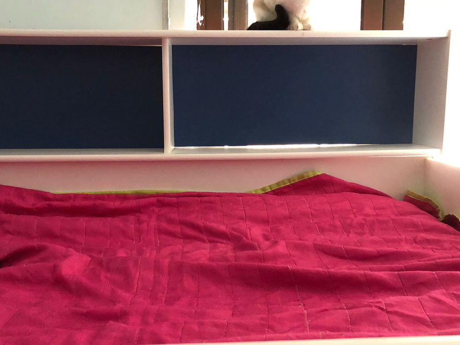 Cama beliche com estante