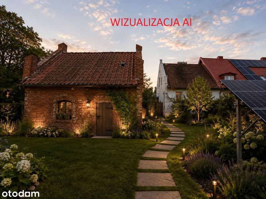 Solidny dom murowany z pompą ciepła- Miłoradz