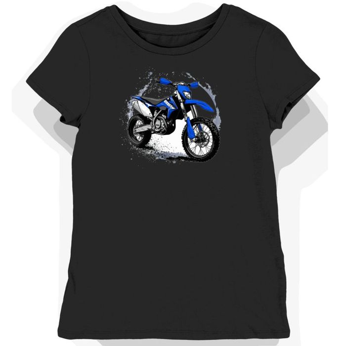 Koszulka damska czarna z motocyklowym motywem terenowym XL