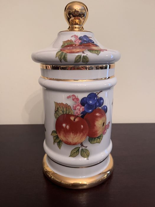 Sopeiras ou pote de porcelana com frutas - marca decoporce