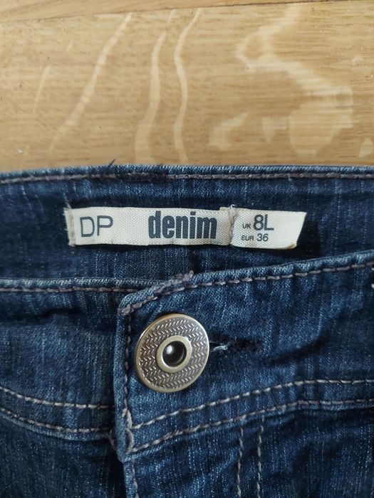 Zgrabne, kobiece spodnie blue denim elastic z UK r S/36