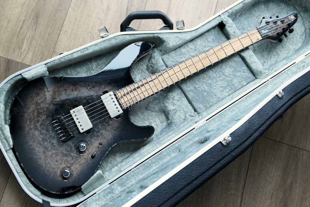 Mayones Regius 6 Galaxy Eye Black Gloss, Pale Moon Ebony Fretboard + Hiscox Case