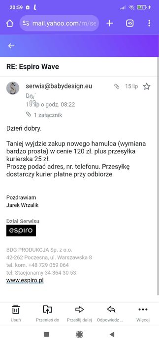 Wózek Spacerówka Espiro Wave