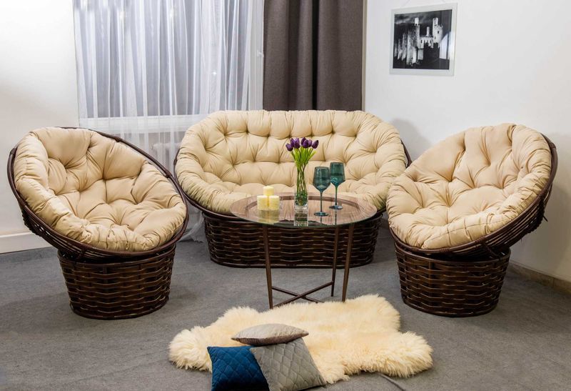 Комплект мебели Фемели в стиле лофт. Садовая мебель Kreslorotang метал