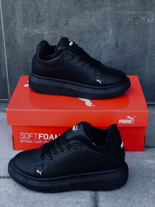 Puma женские зимние кроссовки black на меху кросовки на меху пума