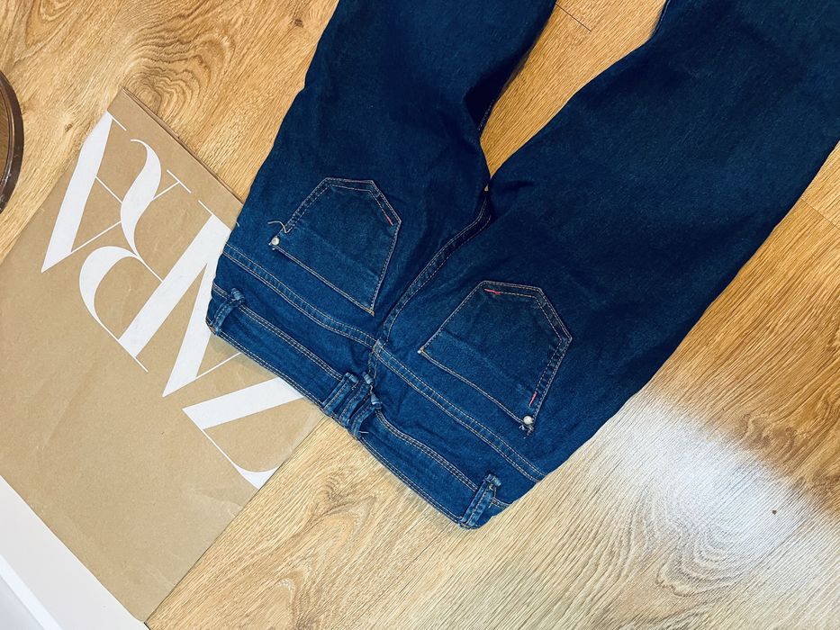 Granatowe jeansy damskie biodrowki terranova xxs