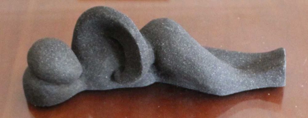 Par de esculturas vintage, em pedra artificial, acabamento granulado