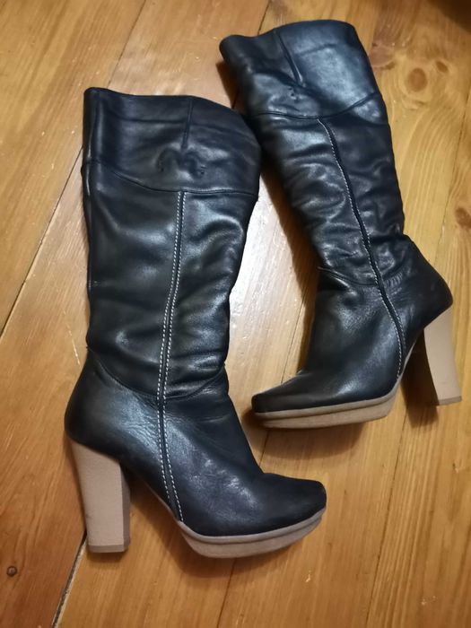 Сапоги зимние с мехом 36 размер сапожки женские кожаные