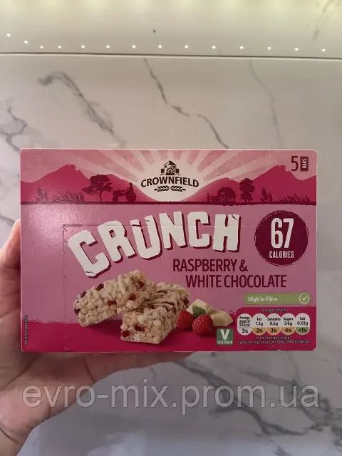 Злакові батончики малина та білий шоколад Crunch5 штук Німеччина