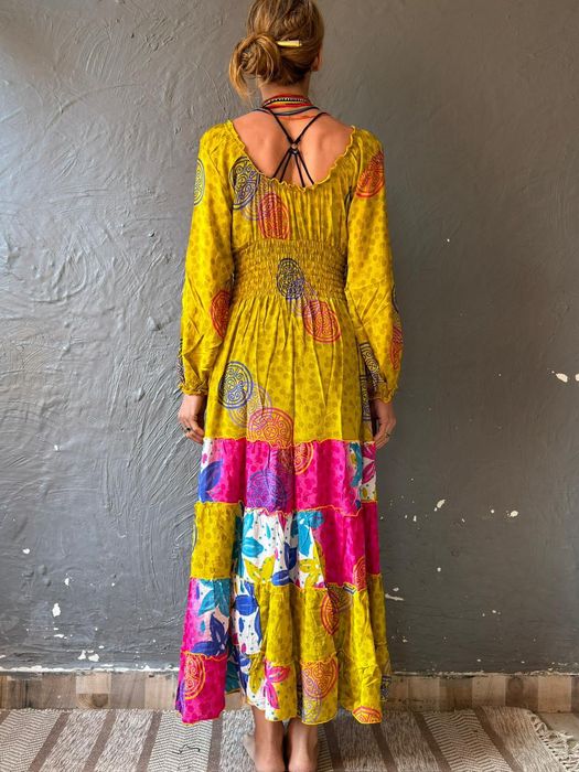 Sukienka długa boho kolorowa