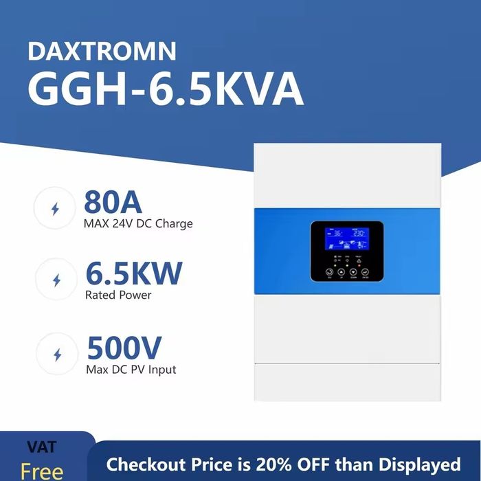 DAXTROMN 6,5 KVA Гібридний інвертор + 5 KW АКБ PYTES E-BOX