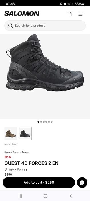 Salomon Quest 4D Forces 2 EN. Тактичні чоловічі черевики  військові
