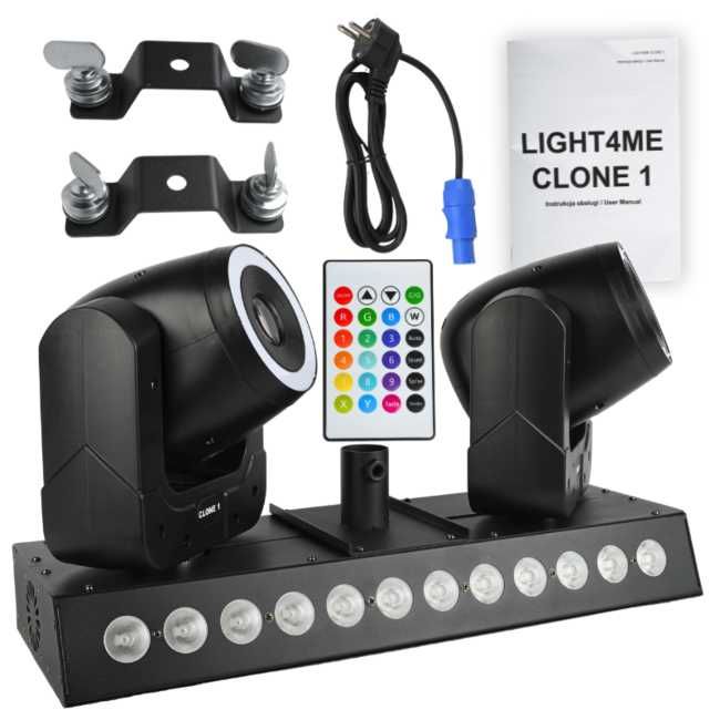 LIGHT4ME CLONE 1 efekt świetlny LED RGBW 2x głowica ruchoma wash