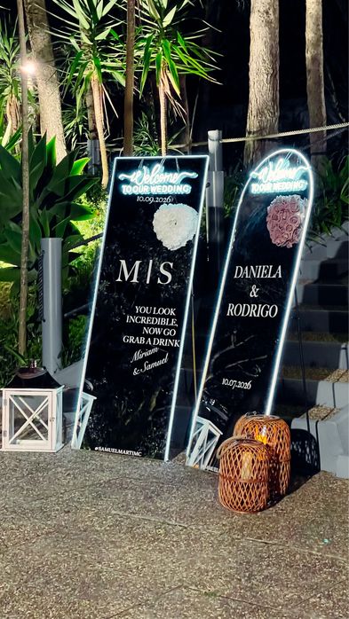 Aluguer Welcome Mirror em Led para Casamentos Espelho Boas Vindas