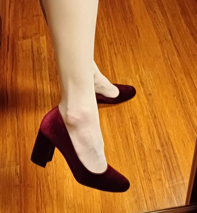 Bordowe czółenka Prima Moda 37