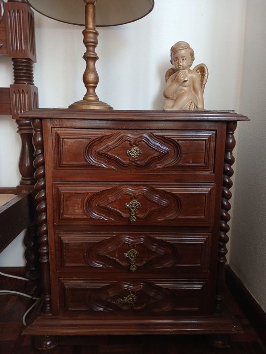 Mobília de quarto completa em carvalho – vintage/clássica