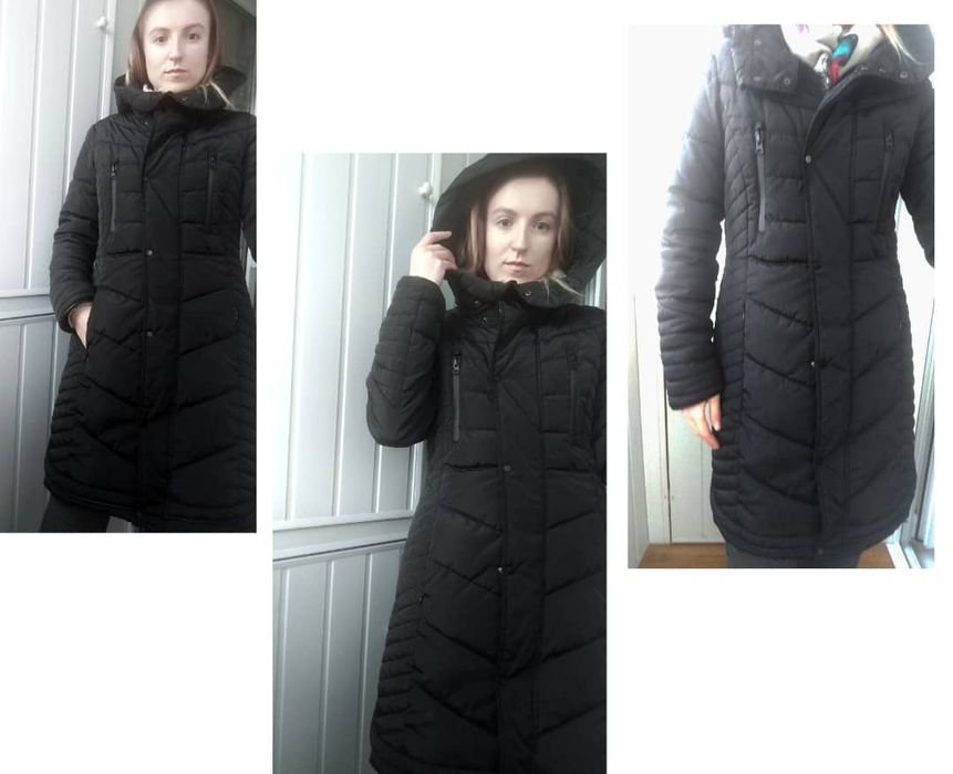 Длинная куртка демисезон с капюшоном, осень/зима/весна на синтепоне