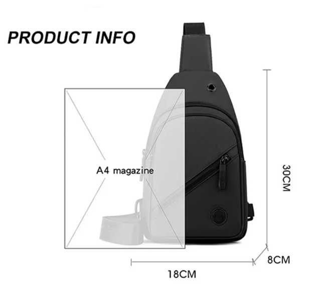 Bolsa/ Mala tiracolo Preta Impermeável