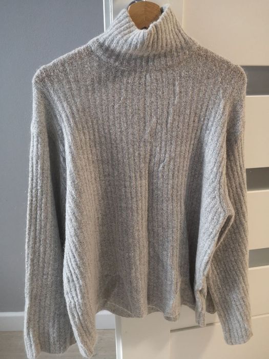 Sweter damski szary wiełna moher MSCH rozmiar S M