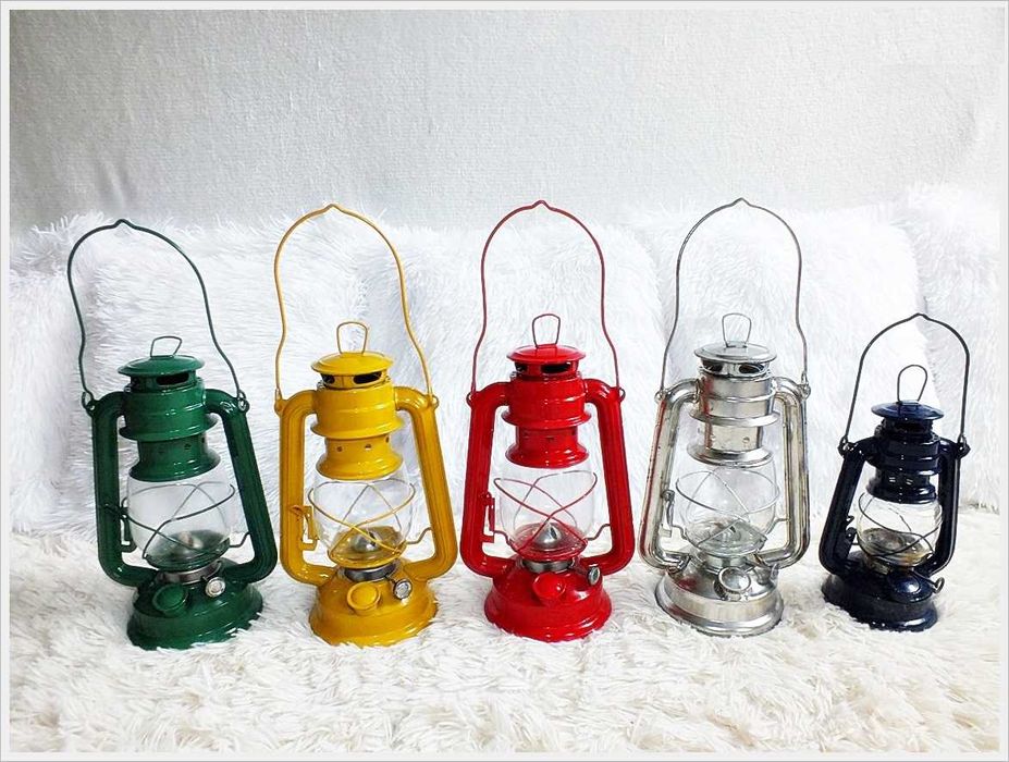Lampa Naftowa Zestaw 5szt. Śliczne kolorowe latarenki Retro