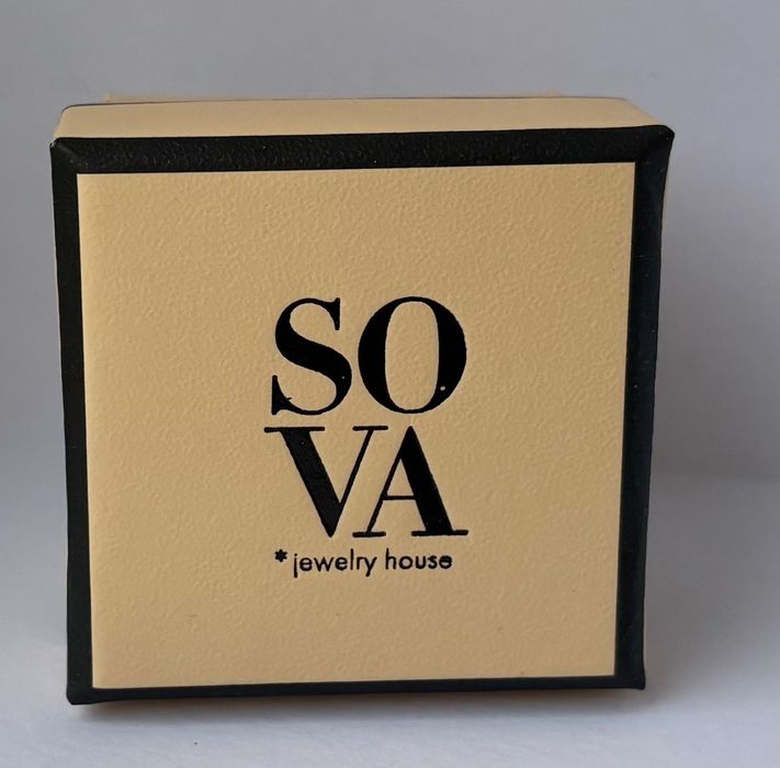 Моносережка з білого золота SOVA  з діамантами The Diamond