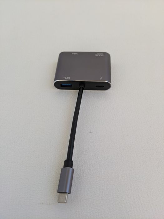 Перехідник штекер USB type C (гніздо VGA + гніздо HDMI + гніздо USB 3.