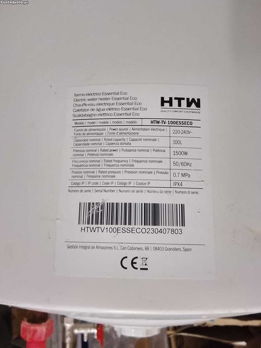 Termoacumulador HTW 100 L