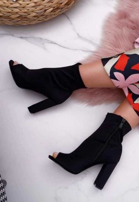 Botki satynowe 39 bez palcu