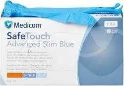 Рукавички нітрилові Medicom Slim Blue XS/S/М/L (50пар/100 шт) блакитні