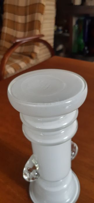 Okazały świecznik Tarnowiec- szkło PRL