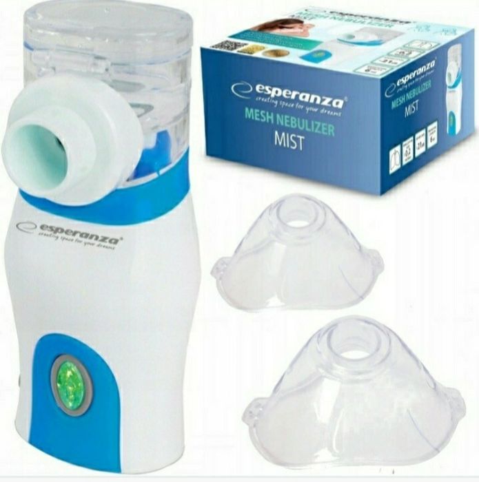 Inhalator membranowy mały cichy przenośny, 2 maseczki.