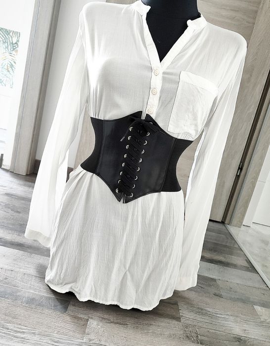 Nowy czarny gorset pasek gorsetowy wyszczuplający modelujący talię