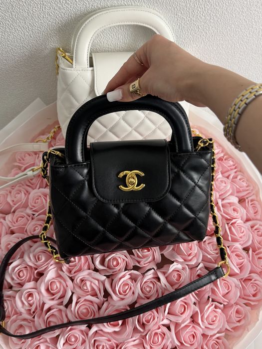 Сумка  chanel, шанель, біла та чорна