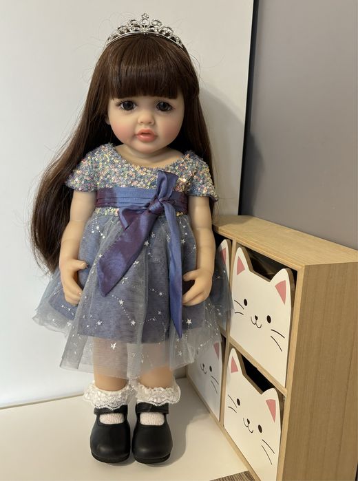 Lalka Reborn Princess Betty długie włosy w sukience