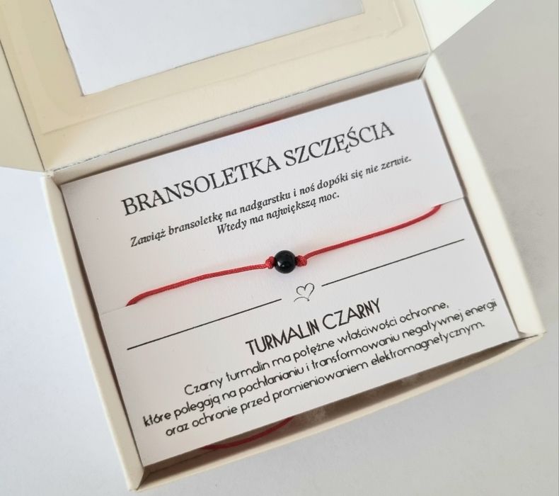 Bransoletka szczęścia turmalin czarny